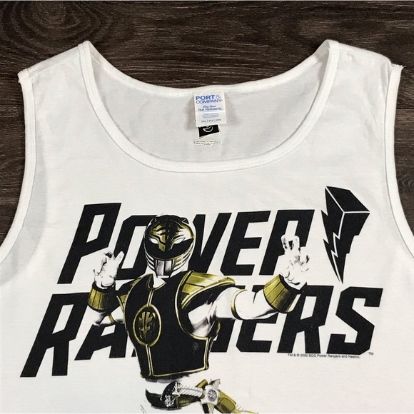 Port & Company Hasbro Men’s Mighty Morphin Power Rangers White Ranger Tank Top - Picture 2 of 8
